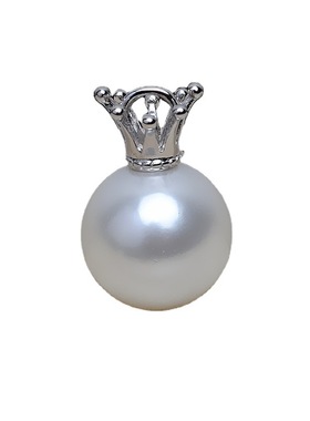 s925纯银皇冠黑色款珍珠项链吊坠