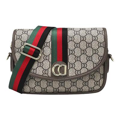 CD字母双肩带撞色小方包