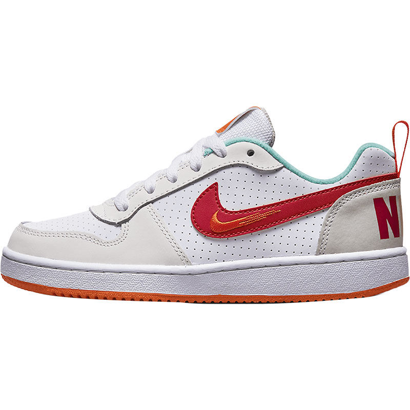 Nike/耐克COURT BOROUGH白色橘红蓝色儿童时尚运动鞋FD4635-161