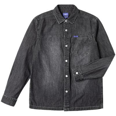 Lee深灰色男长袖牛仔衬衫