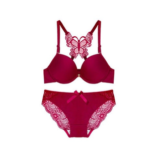 前扣美背聚拢文胸套装内衣性感蕾丝小胸调整型胸罩薄款乳罩女上托