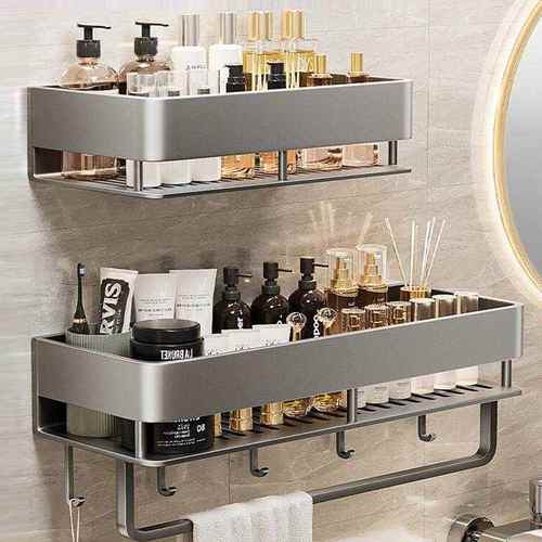 卫生间浴室置物架加高免打孔挂墙上洗手间厕所洗漱台收纳整理架子