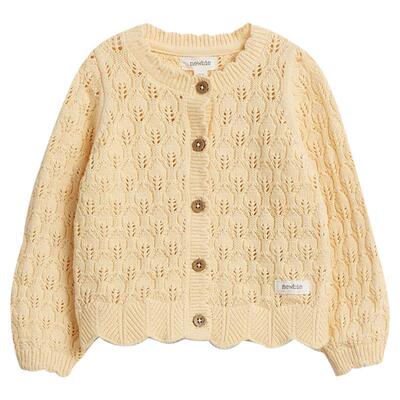 Newbie瑞典进口童装春夏婴儿黄色有机棉针织开衫毛衣薄款毛衫百搭