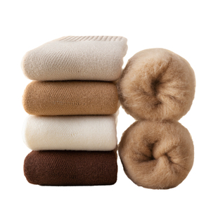 羊绒袜子儿童冬季加厚保暖男童女童秋冬加绒中筒袜大童冬天羊毛袜