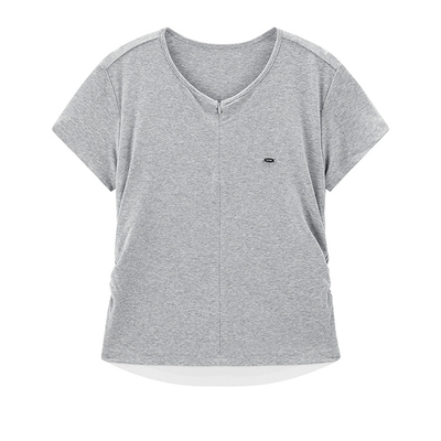 【商场同款】假两件短袖T恤夏新款设计感V领修身T恤C2CNF2119