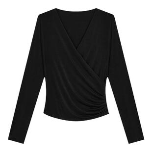 安妮不火 纯欲显瘦V领针织T恤女2024春夏新款微胖大码短袖小上衣