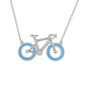 梵誓自行车项链女小众设计原创吊坠创意情侣礼物运动风饰品骑行