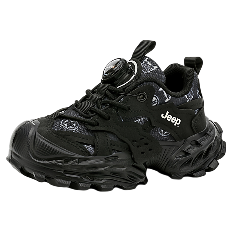 jeep儿童运动鞋男童女童秋冬加绒二棉软底防滑新款男孩轻便跑步鞋
