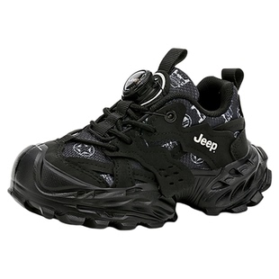 jeep儿童运动鞋男童女童秋冬加绒二棉软底防滑新款男孩轻便跑步鞋