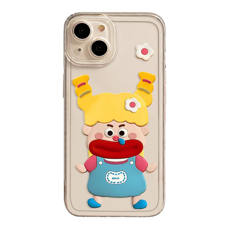 鼻涕小女孩手机壳适用苹果15卡通16套iphone14promax创意13搞怪12mini趣味11新款x个性8plus女xr透明xs硅胶7