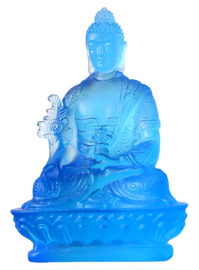 古法琉璃药师佛摆件药师琉璃光如来神像佛像摆件佛具用品佛像包邮