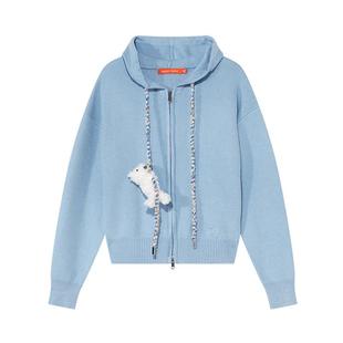 NOISY TEDDY25年秋季新款时尚潮流休闲女士连帽开衫毛衫舒适修身