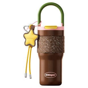 世大家小香风高颜值吸管保温杯女生便携车载陶瓷内胆大容量水杯子