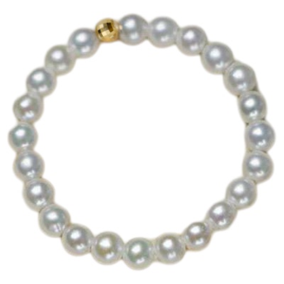 极细2mm珍珠戒指18k金转运珠天然淡水baby珍珠戒指女排戒满圈尾戒