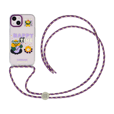 CARECASE紫色小怪兽挂绳手机壳