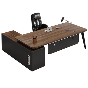 办公桌老板桌简约现代大班台办公室经理家具单人桌子电脑桌椅组合