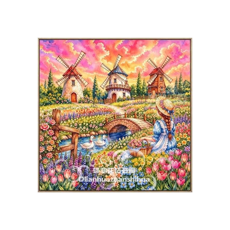 田园风景美丽的日子钻石画贴钻画
