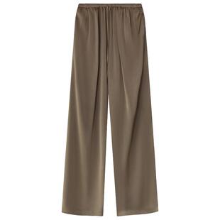 COCOBELLA老钱风丝光缎面垂坠爽滑休闲裤子宽松通勤阔腿裤PA3073