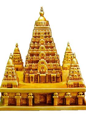 纯铜尼泊尔工艺正觉塔供奉佛塔佛饰品 精工鎏金4寸7寸铜佛塔摆件