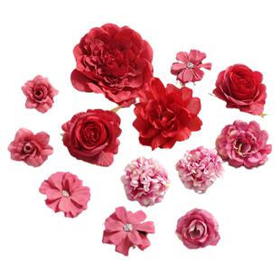 DIY材料包仿真花装饰品古风汉服发饰头饰绢花假花朵发卡头花配饰