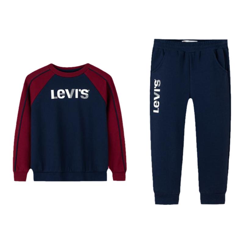 李维斯童装儿童秋季2件套卫衣针织长裤2025新款长袖上衣卫裤秋装