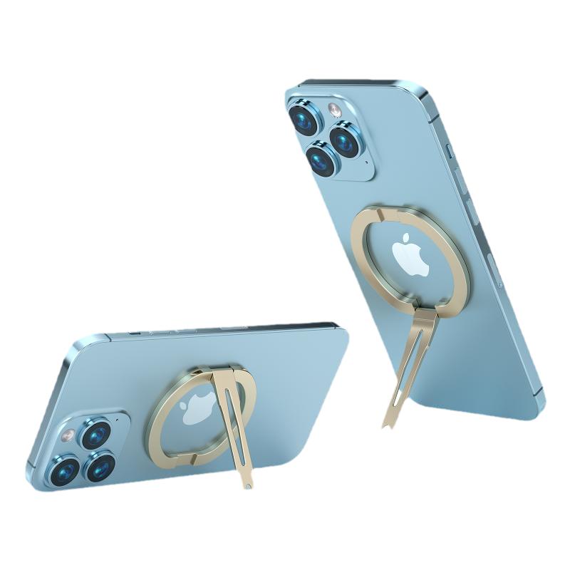 手机支架锌合金magsafe磁吸指环扣强磁轻薄可调节折叠便携mini小巧指环扣桌面懒人直播视频游戏支撑架子