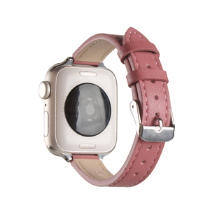 梅子红适用s10苹果手表iwatchs9表带真皮s11s8秋冬新款applewatchs9手表带s7s6女款小众s5高级感iwatchse腕带