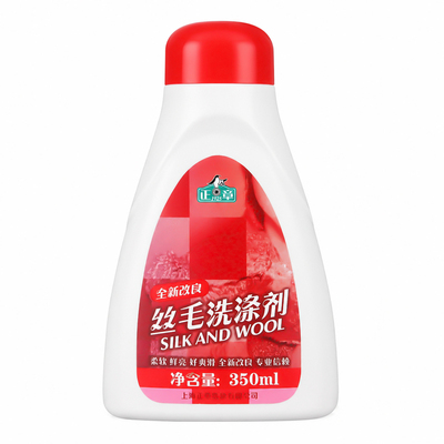 正章丝毛洗涤剂350ml柔软鲜亮去污洗衣液易漂洗丝绸温和家用