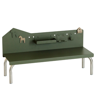 墨绿色咖啡桌边收纳架 铁艺置物洞洞板 桌面增高架轻奢创意文具架