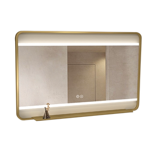 不锈钢框浴室镜智能卫生间带灯超白镜置物led洗手间中古镜子挂墙