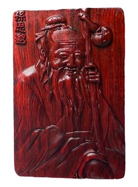 木质孙思邈吊坠雕刻印度小叶紫檀药王菩萨红木定制平安牌项链