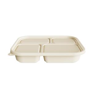 稷王谷一次性饭盒1100ml可降解四格餐盒玉米淀粉食品级打包盒01款