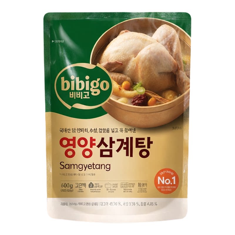 CJ-Bibigo必品阁韩国人参鸡汤包全只鸡800克火锅汤底打边炉肉汤包