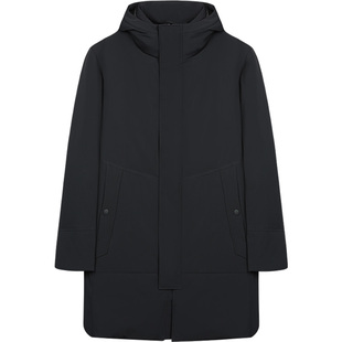 Giuseppe乔治白男式连帽中长款羽绒服2025新款防风保暖