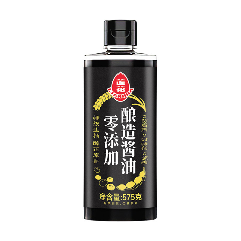 莲花零添加酿造酱油575g家用装调料黄豆特级生抽炒菜调味品旗舰店