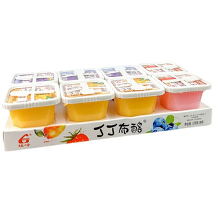 桂峰丁丁布酪果冻零食128gx16盒草莓芒果味吸吸冻解暑大果冻
