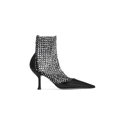 【年终折扣】RENE CAOVILLA GALAXIA系列黑色水钻细高跟凉鞋