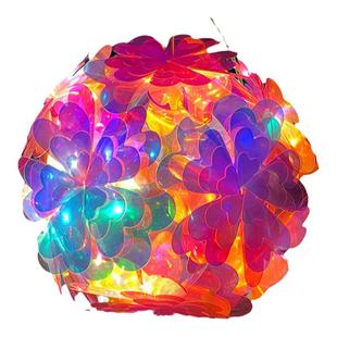 钻石镭射炫彩灯笼手提发光渐变diy花灯儿童手工材料包摆摊