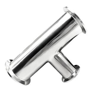 KF高真空变径三通304不锈钢16管件25设备40卡箍50快装异径法兰ISO