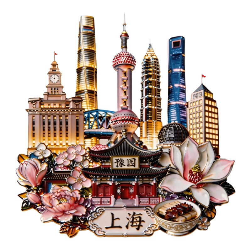 广州城市建筑模型金属强磁冰箱贴