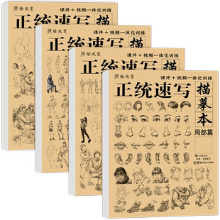 正统速写描摹本 2022人物人体结构动态场景组合零基础线性浅印超级联考高考全集课件临摹范本入门画册美术绘画教程书教学教材书籍