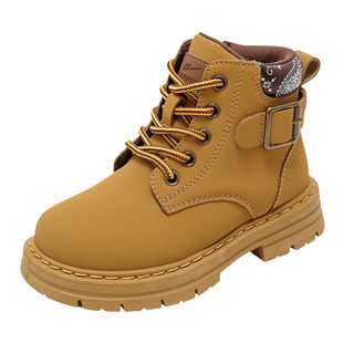 回力童鞋儿童轻便马丁靴2026春秋新款男童英伦风皮靴女童小短靴子