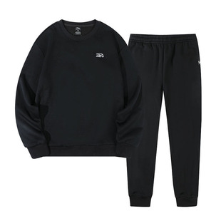 安踏运动套装男2025新款冬季加绒加厚青少年卫衣长裤男生休闲穿搭