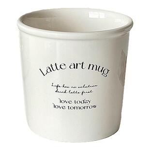 简约字母陶瓷咖啡杯手握马克杯设计感小众牛奶拿铁杯女生喝水杯子