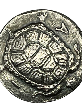 古希腊饰品硬币项链镀银乌龟银币