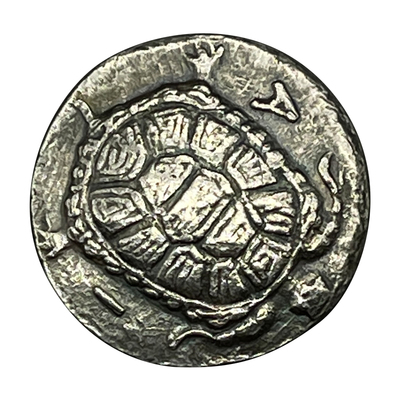 古希腊饰品硬币项链镀银乌龟银币