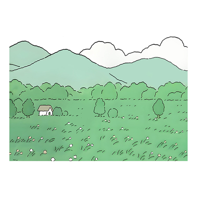 卡通风景入户门地垫进门门口防滑