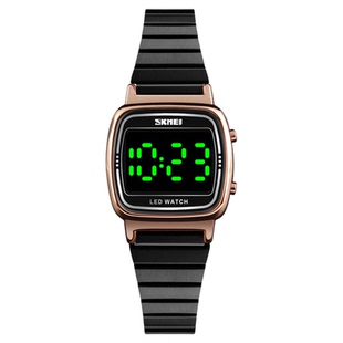 时刻美SKMEI精巧时尚简约夜光女款ins风led学生手表女士方形腕表