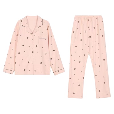 都市丽人开衫翻领双面磨毛家居服