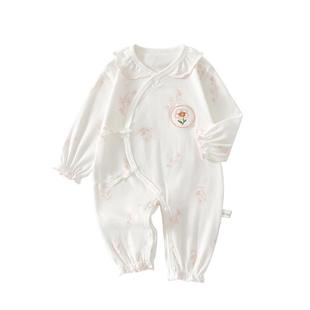 新生婴儿衣服夏季薄款长袖连体衣52码0到3个月女宝宝夏装哈衣夏天